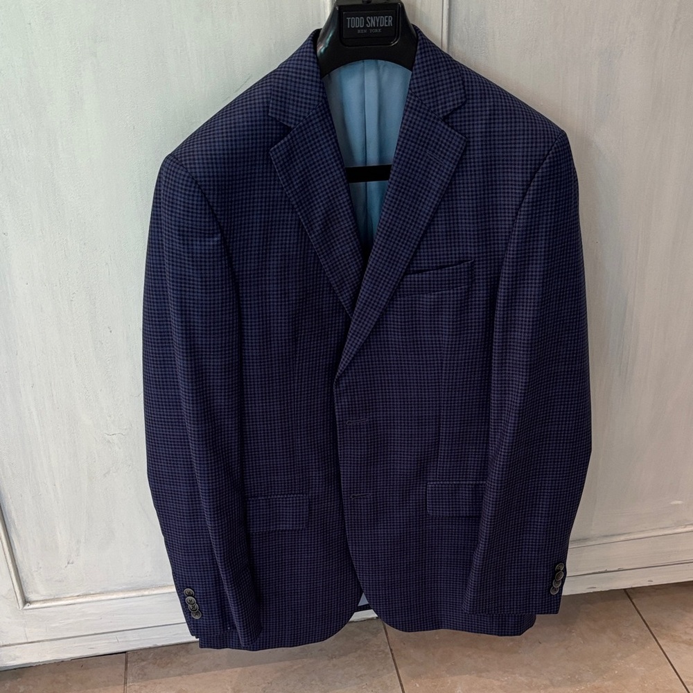 Jack Victor Men's Italian Wool Blue Checkered Sport Coat